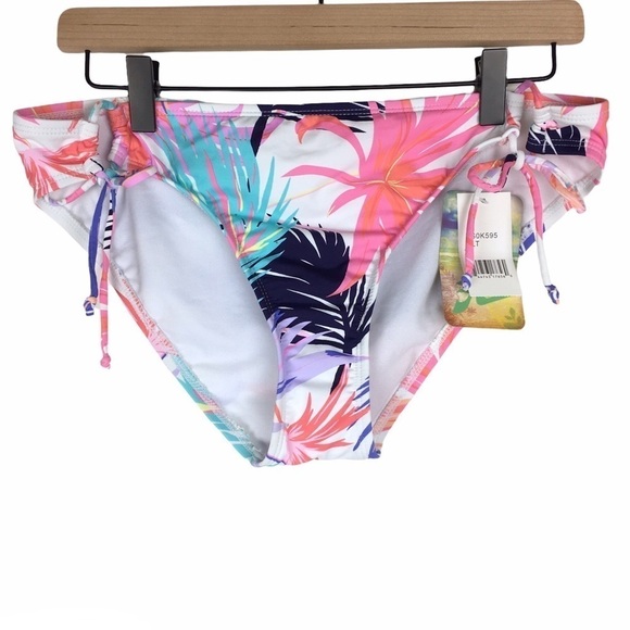HOBIE Bikini Bottom Swim Swimsuit Floral Tropical Surf Adjustable Size XL NWT - Picture 1 of 9